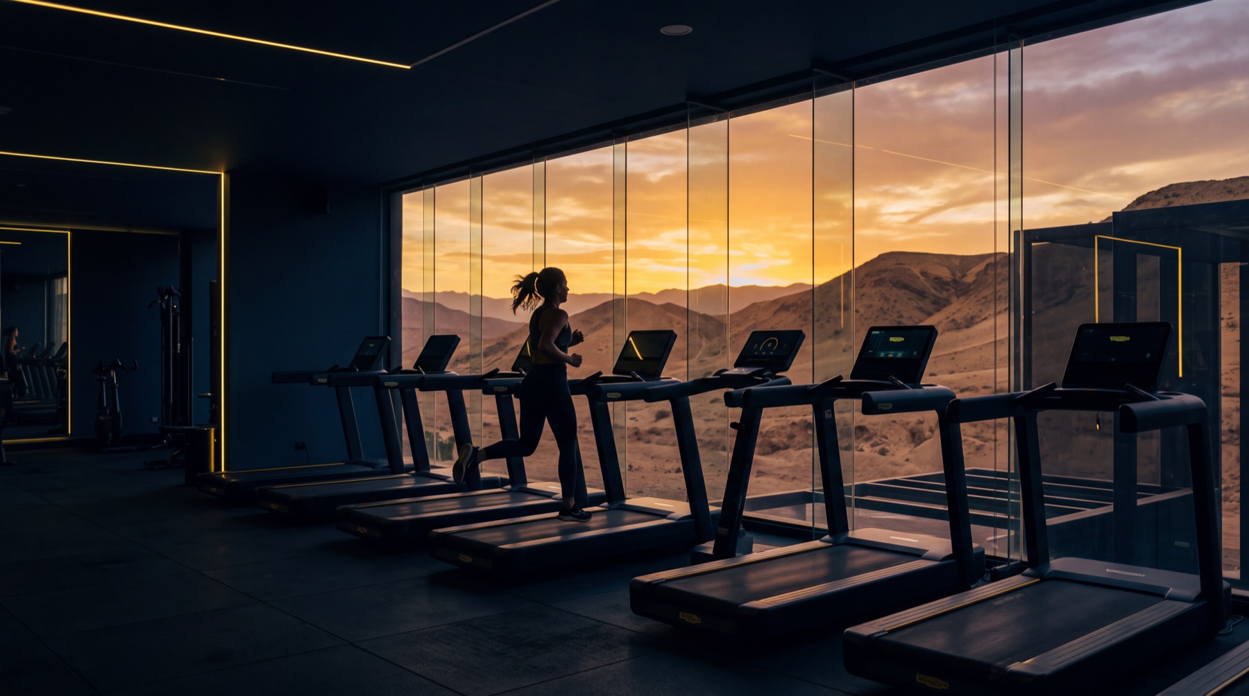 Zona de cardio con trotadoras en PRO GYM Copiapó